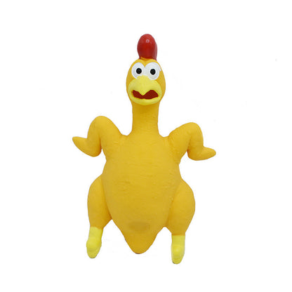 Pet Dog Toy Squeaky Chicken Latex Chew-Resistant for Large and Medium Dogs Boredom Relief Sound-Making Toy for Puppies