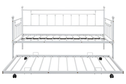 Metal double bed with ear shaft/sturdy/noise reduction/flexible ear shaft/retro style/no need for spring box (LIGHT GREY)