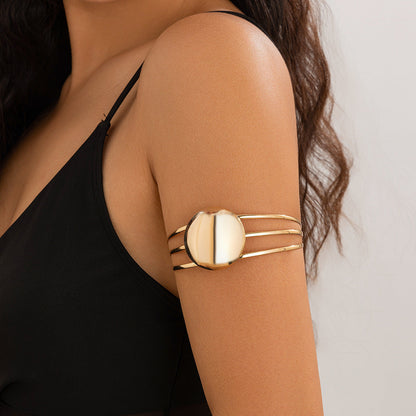 Personalized minimalist three-layer bread arm bracelet, niche minimalist open-ended arm bracelet, arm ring for women