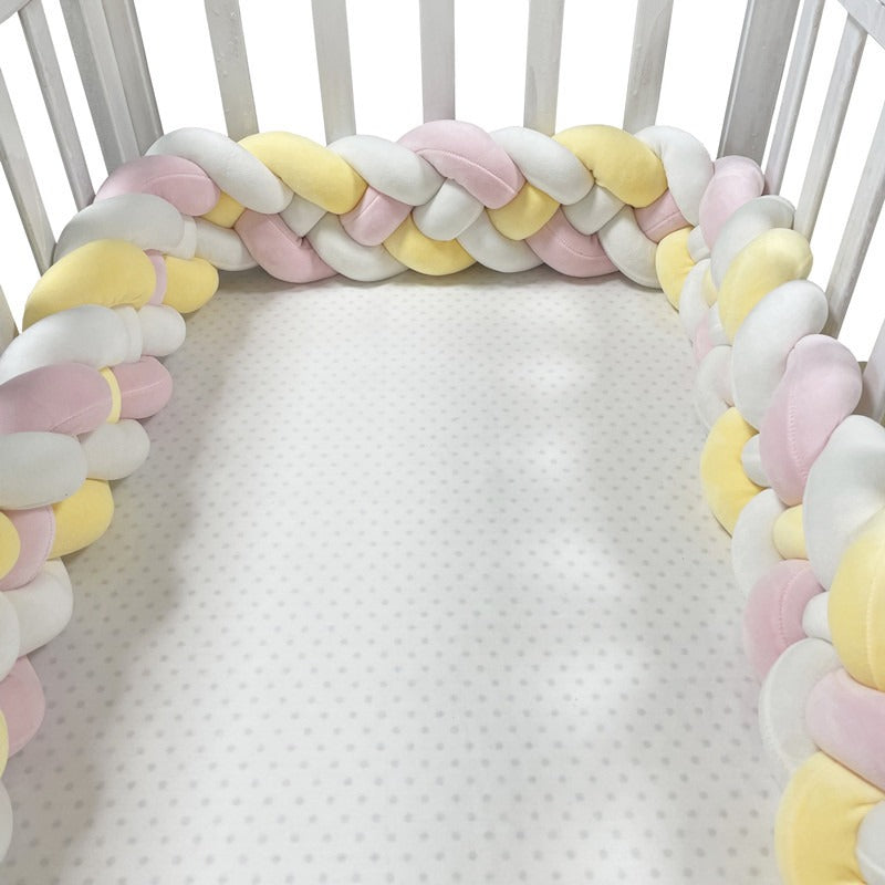 Woven baby bed surround anti-collision strip four strand Fried Dough Twists braid wrapped around the bed surround ins baby child