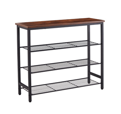 DN 4-Tier Metal Shoe Rack, Modern Multifunctional Shoe Storage Shelf with MDF Top Board, 1 pc per carton