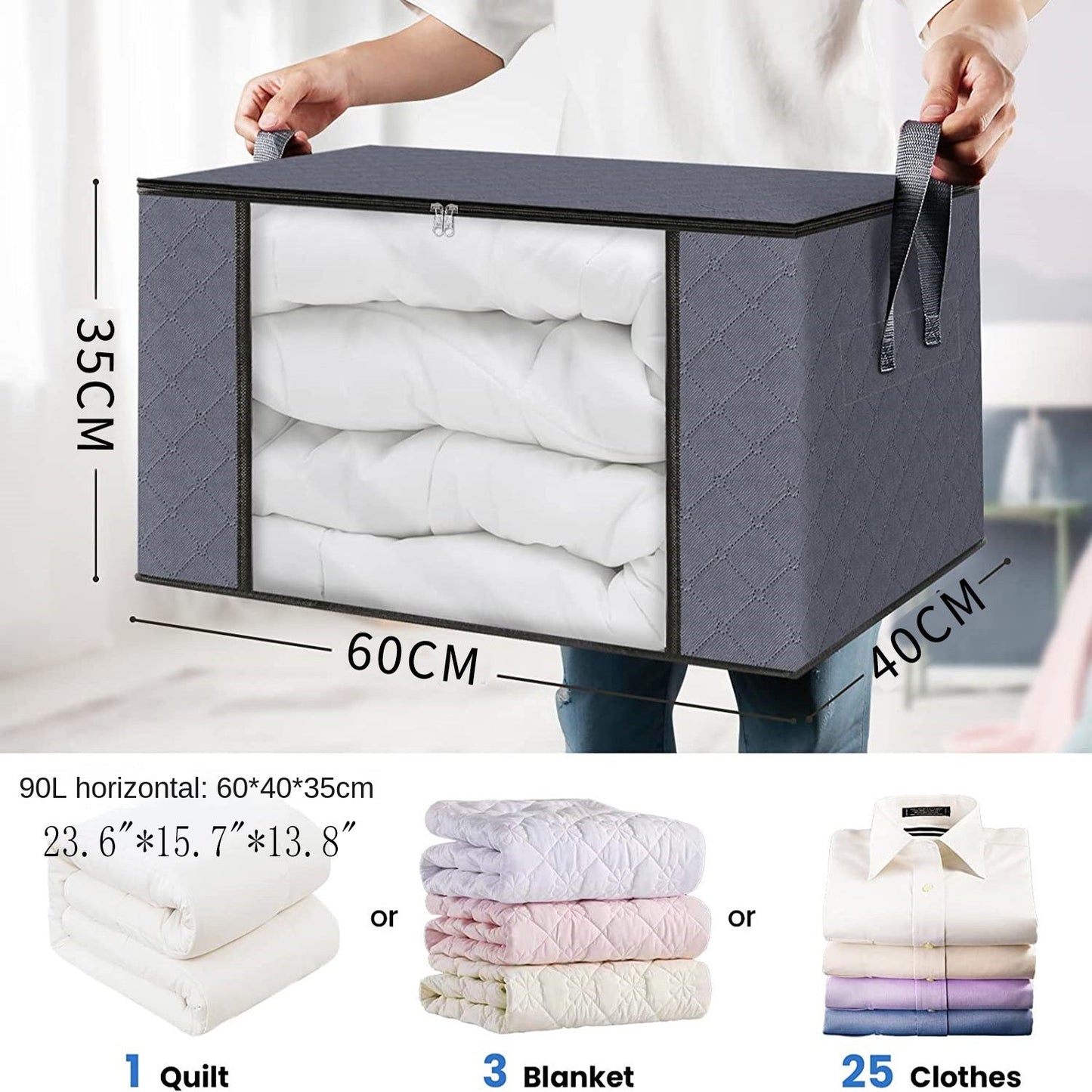 Storage Box Transparent Window Clothes Sorting Bag
