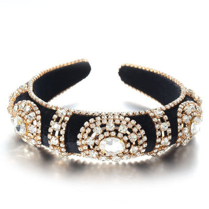 Golden Velvet Super Flash Set Colored Water Diamond Sponge Head Hoop