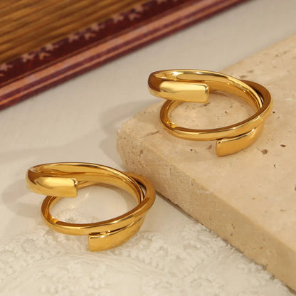 Titanium Steel Layered Wrap Ring