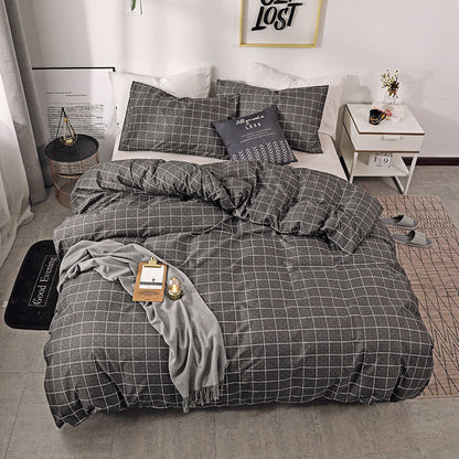 Printed Four-piece Eyelashes Bedding Set