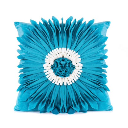 Modern White Velvet Chrysanthemum Pillow