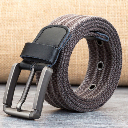 Men's Pin Buckle Polyester Canvas Belt