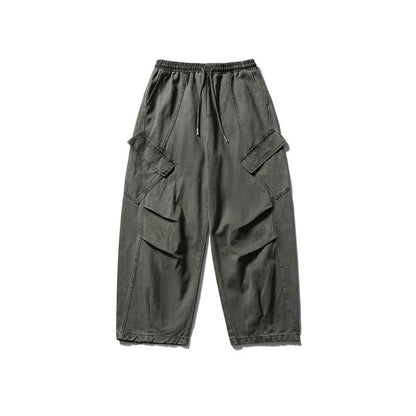 Japanese Retro Simple Solid Color Loose Overalls