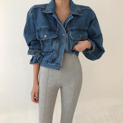 Fashion Short Personalized Denim Coat For Women