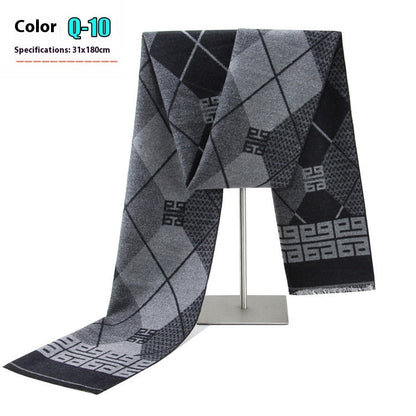 Men's Winter Warm Striped Business Scarf