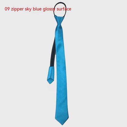 Men's Zipper Korean Style Pure Color Tie