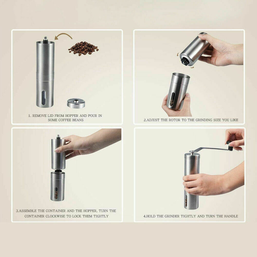 Portable Manual Coffee Grinder Stainless Steel Ceramic Burr