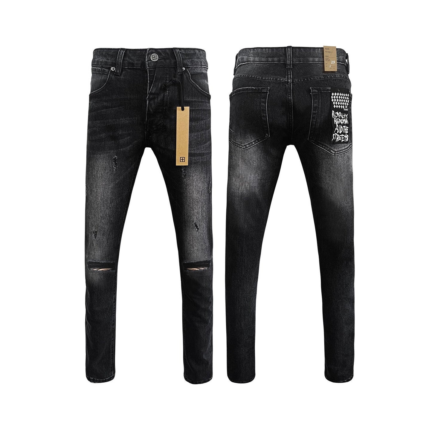 Straight Ripped Stretch Casual Men's Jeans
