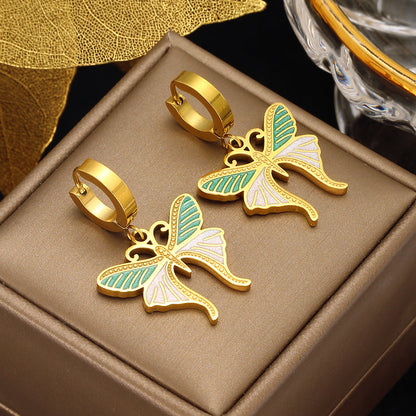 Colorful Butterfly Diamond Ear Hanging