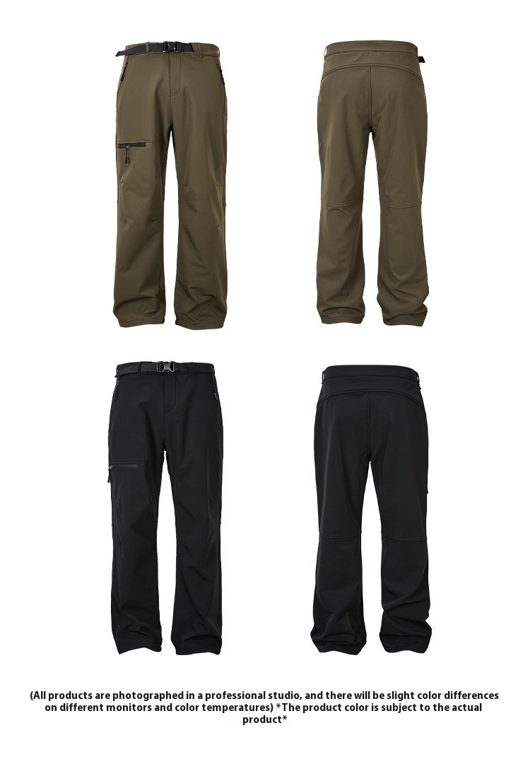 Autumn Winter Outdoor Fleece-lined Casual Trousers
