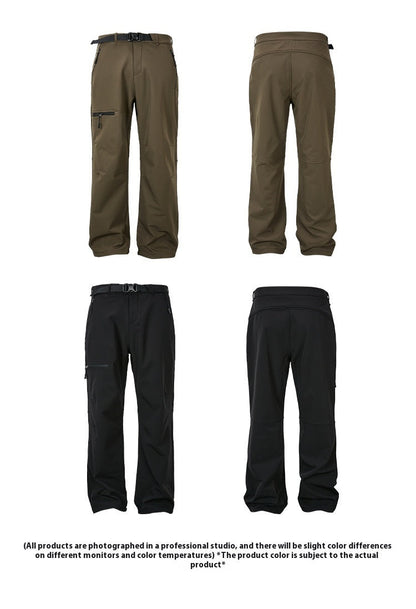 Autumn Winter Outdoor Fleece-lined Casual Trousers