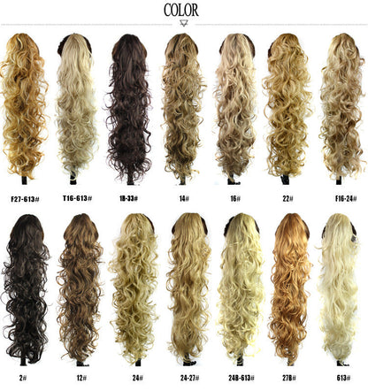 US EU Female Wig Chemical Fiber Ponytail Clip Long Curly