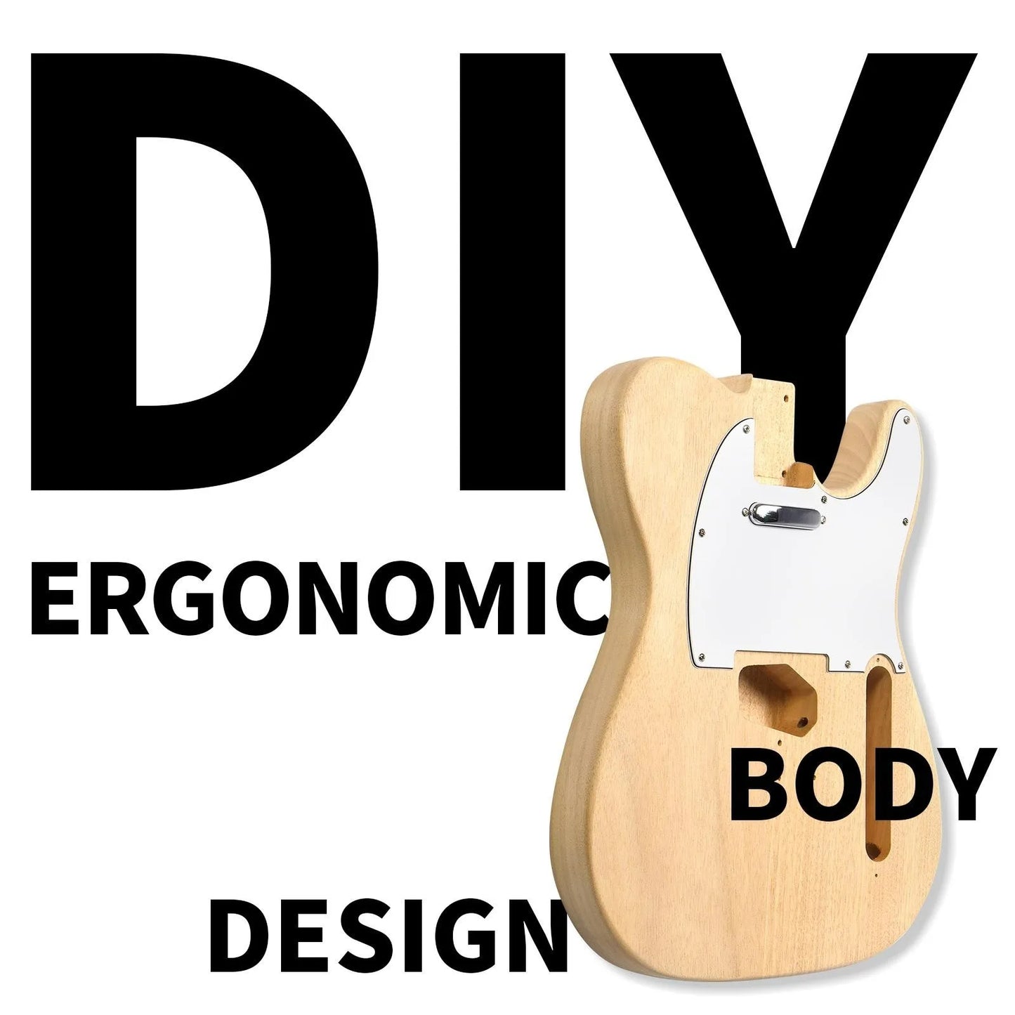 Unfinished DIY TL Electric Guitar Kit Mahogany Body Maple Neck