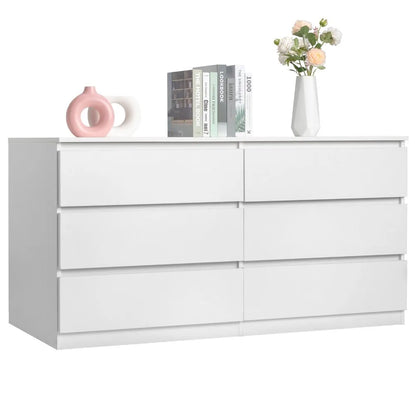 4/6 Drawer Dresser - Modern Chest of Drawers Wood Dressers Cut-Out Handles Room