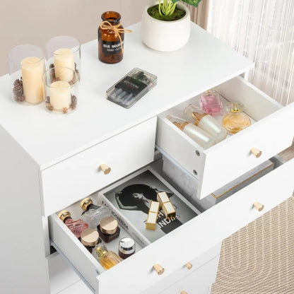 7 Drawer Dresser for Bedroom Tall Dresser Chest of Drawers Wood Bedroom Dresser