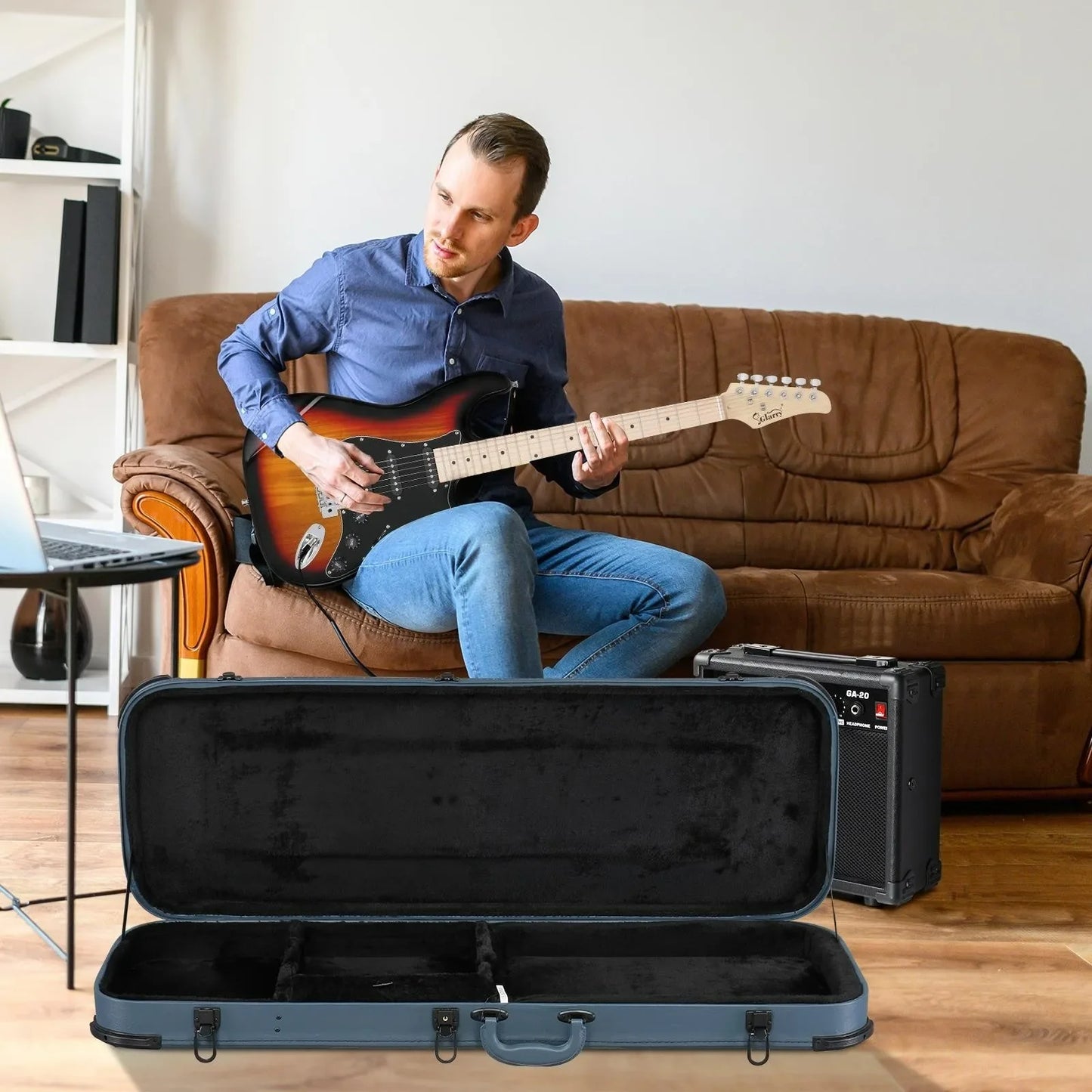 Cases Hard-Shell Wood Case for Standard Electric Guitars Telecaster &Lock