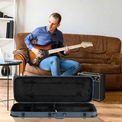 Cases Hard-Shell Wood Case for Standard Electric Guitars Telecaster &Lock