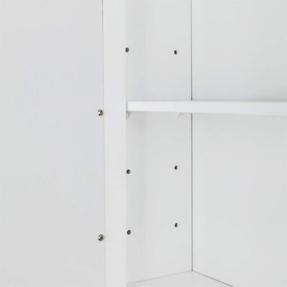 Wooden Medicine Cabinet White Wall Mounted Bathroom Cabinet with Single Mirror Door & Adjustable Shelves for Bathroom, Living Ro