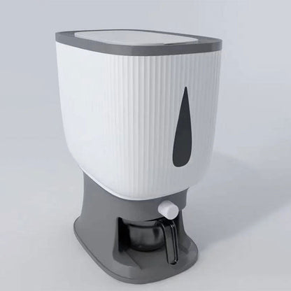10Kg Rice Dispenser Storage Container Sealed Grain Cereal Dispenser Storage Box with Lid Measuring Cylinder