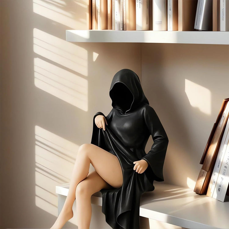 Halloween Female Sitting Statue for Desktop/Bedroom/Living Room Home Decor