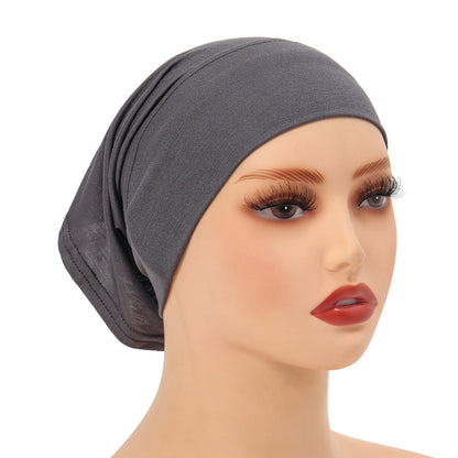 High-Quality Solid Color Silk-Cotton Lining Cap Women's Fashion Simple Versatile Wide-Brimmed Hat