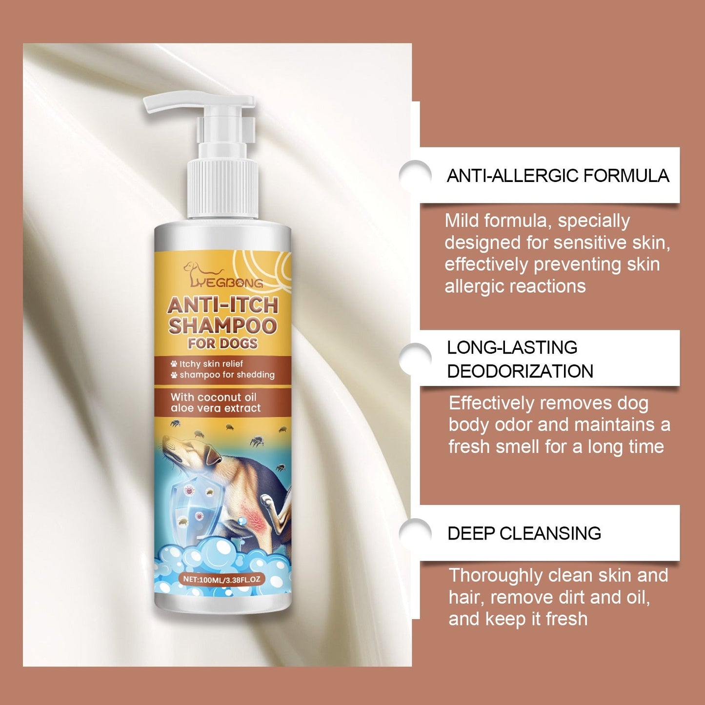 Dog Shampoo for Gentle Cleaning and Nourishing Soft Fur