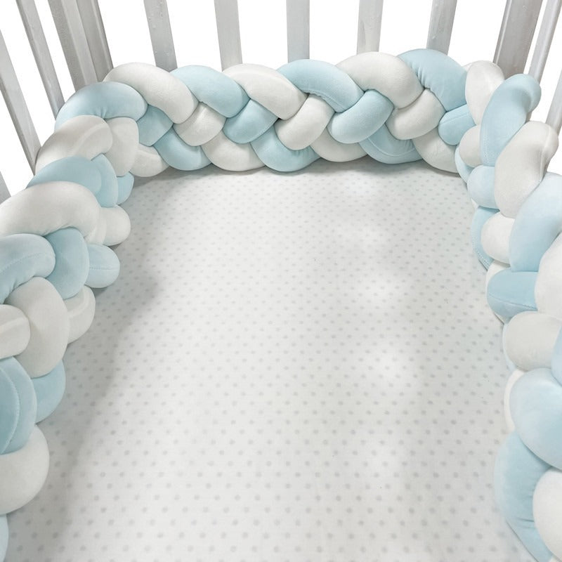 Woven baby bed surround anti-collision strip four strand Fried Dough Twists braid wrapped around the bed surround ins baby child