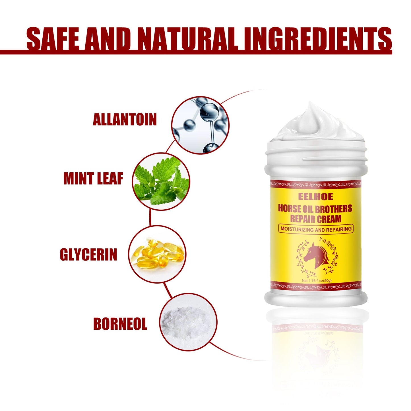 Horse Oil Hand And Foot Repair Cream, Chapped Skin Care Moisturizing And Anti-Peeling Repair Cream