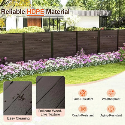 ir Conditioner Fence 2 Panels, 48''W x 45''H Outdoor Privacy Screen with 5 Stakes, HDPE Decorative Trash Can Enclosure