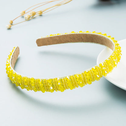 Hand Woven Beaded Headband Female Baroque Beaded Hair Binding Korean Version Net Red Wash Face Hair Accessories