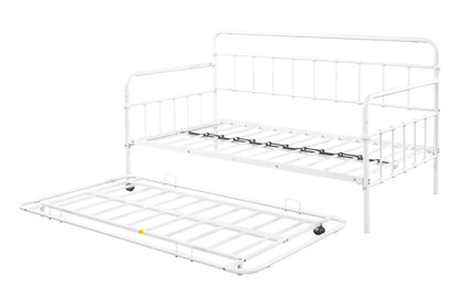 Metal Frame Daybed with trundle（white）