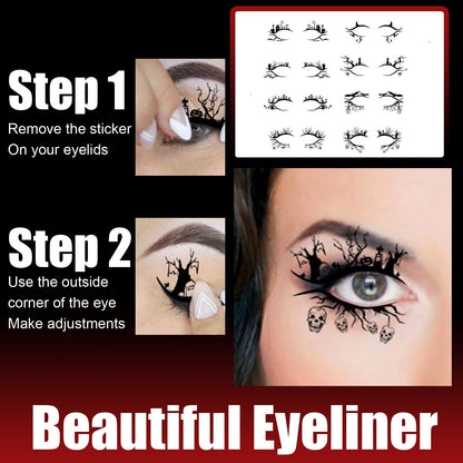 Halloween Eyeliner Stick Scary Fashion Party Makeup Kit Bat Spider Decorative Eyeliner Eyeshadow Stick