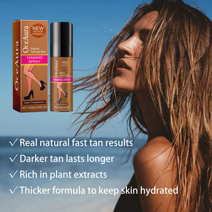 Blackening Spray, Natural Quick Tanning Wheat Bronzer Firming Skin Hydrating Summer Beach