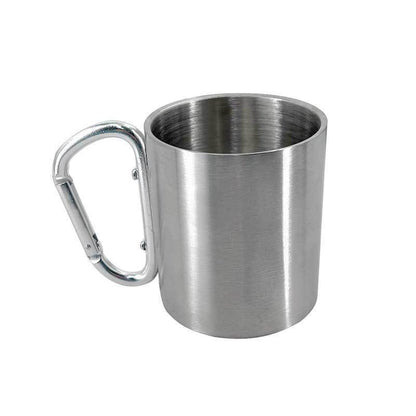 Outdoor mountaineering button, water cup, trip, camping, portable button, 201 stainless steel material