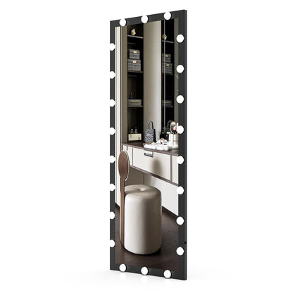 63x24 inch illuminated full body makeup mirror with 3 color modes. Makeup room bedroom wall mounted touchscreen floor mirror i