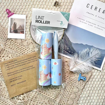 Cartoon pattern lint remover lint roller dust removal paper tearable clothing lint remover