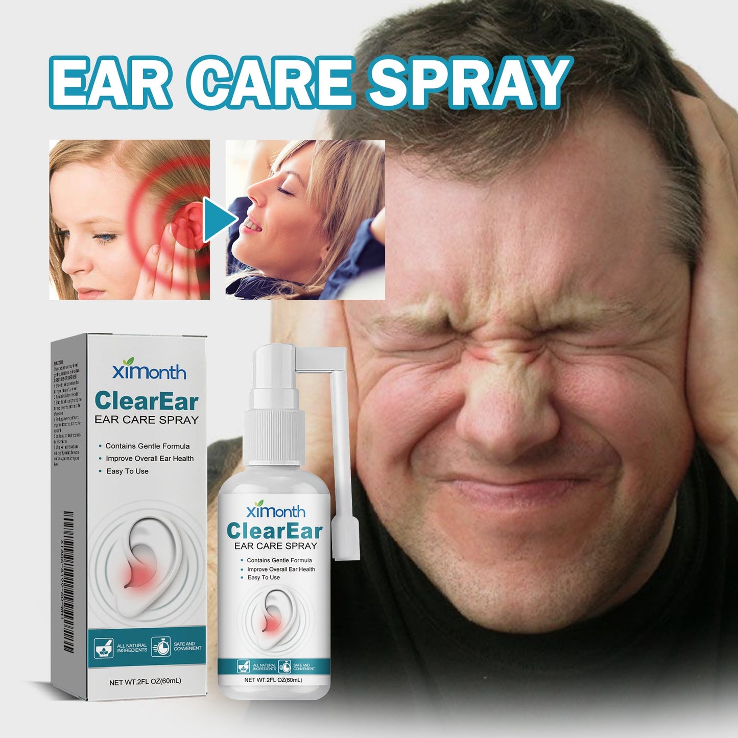 Tinnitus Care Spray For Lightheadedness, Tinnitus, Back And Ear Discomfort