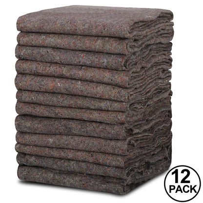 12 Pack Heavy Duty Moving Blankets 54” x 72” Shipping Furniture Protection Pads