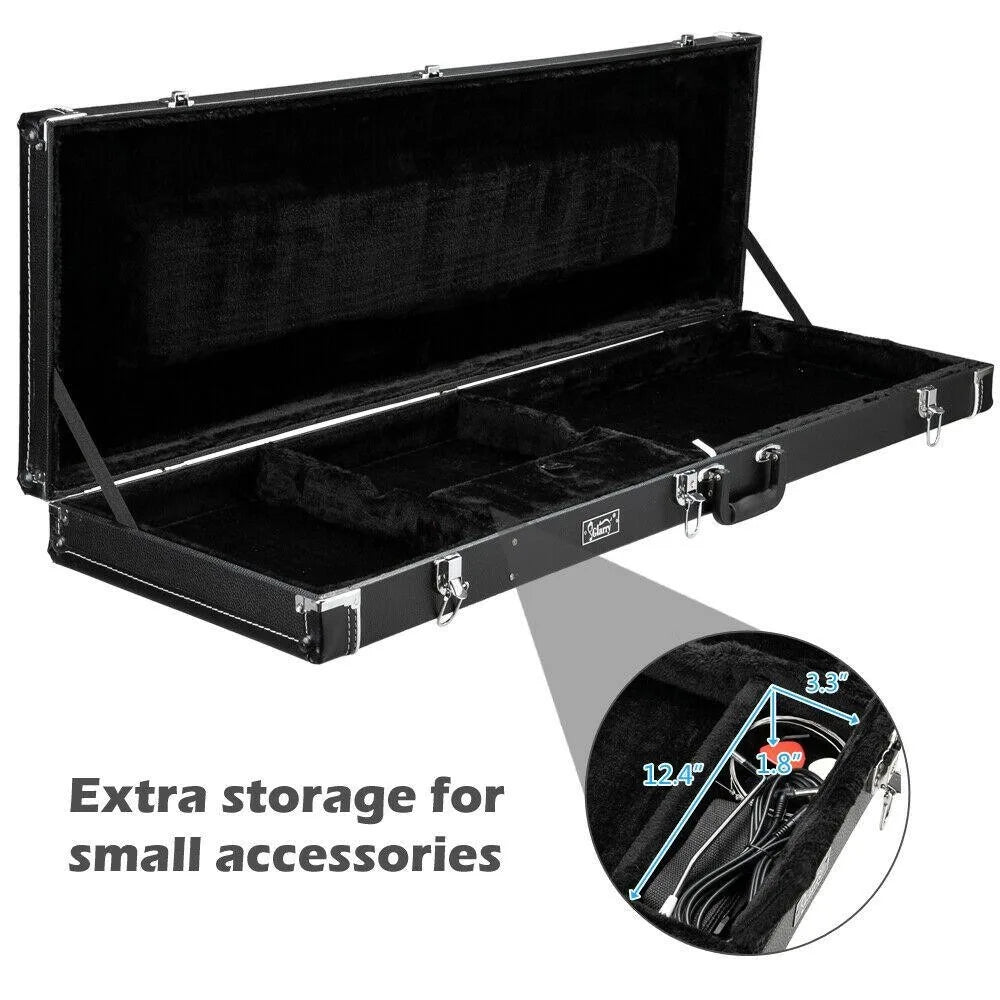 Bass Guitar Hard Case Portable for All Bass Hardsell Case with Lock Black