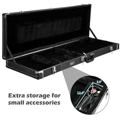 Bass Guitar Hard Case Portable for All Bass Hardsell Case with Lock Black