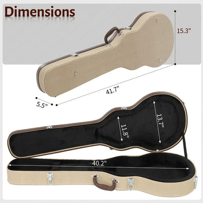 Electric Guitar LP Style Wooden Hard Shell Lockable