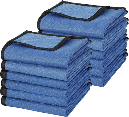 Moving Blankets 12 Pack,80’’x 72’’(35 lb/dz Weight) Quilted Shipping Furniture Pads Packing Blanket Moving Supplies,Furnitu