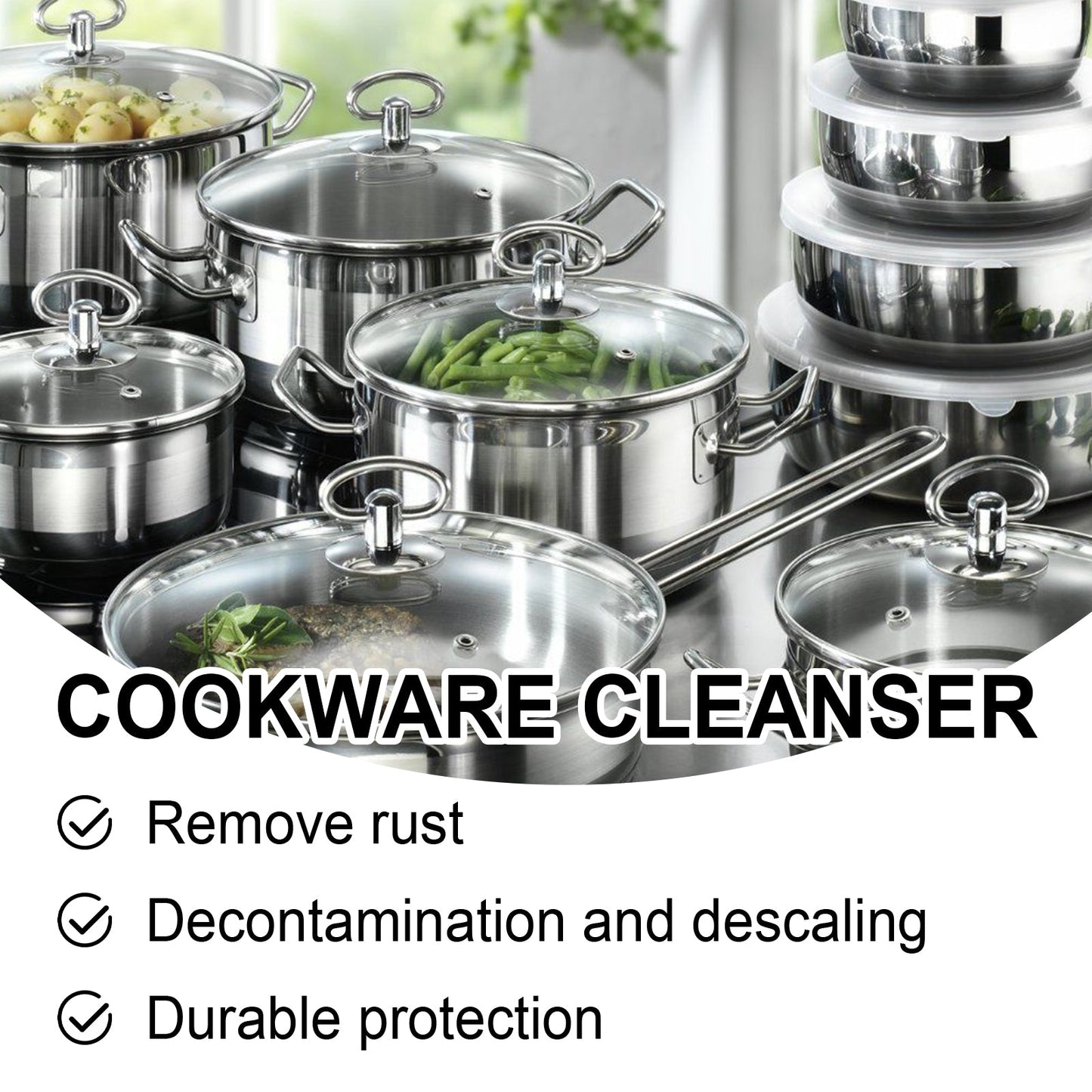 Cookware Cleaner, Kitchen Faucet To Remove Dirt And Water Stains Stainless Steel Rust Cleaning Agent