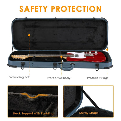 Cases Hard-Shell Wood Case for Standard Electric Guitars Telecaster &Lock