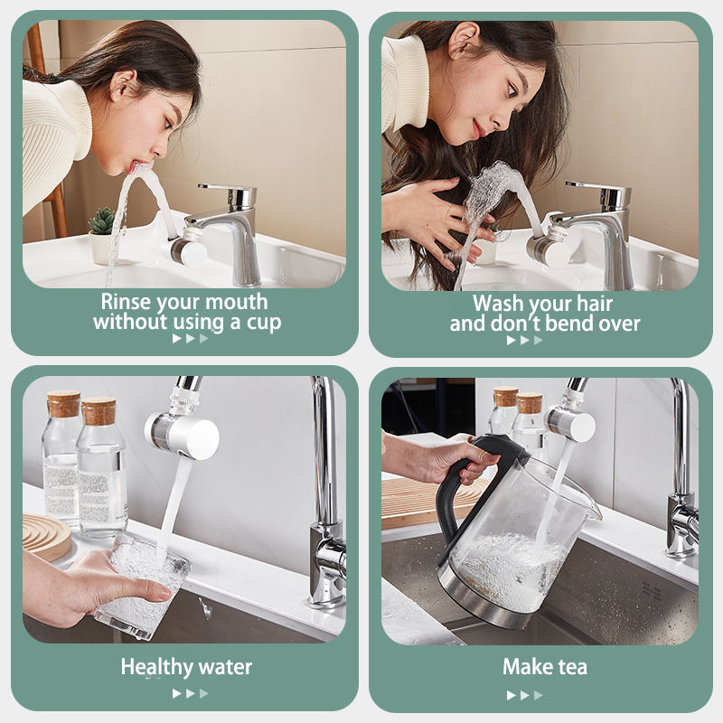 Faucet filter splash proof water purifier filter booster 720 degree rotating universal extension filter water nozzle